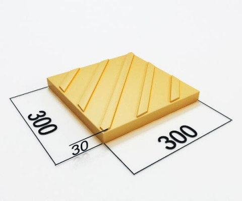 Тактильная плитка с диагональными рифами 300х300